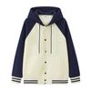 Moletom com Capuz Color Block de 320g com Logo Bordado Personalizado, Mangas Raglan de Marca Tendência, Moletom Uniforme para Restaurante de Chá com Texto Impresso