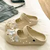 Sapatilhas de Ballet com Enfeites de Pérolas e Borboletas, Chinelos Mary Jane Fechados, Sandálias de Moda Eva de Alta Aparência para Venda Quente no Verão, Antiderrapantes