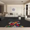 Alfombra Moderna Estilo Ins Oso Violento Sala de Estar Mesa de Centro Dormitorio Alfombra de Terciopelo de Cristal Completo Absorbe Agua, Antideslizante y Fácil de Limpiar
