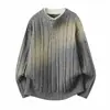 Suéter de Invierno 2026 Estilo Coreano Nuevo con Cuello Henley para Hombre, Suéter de Punto Retorcido, Suéter Falso de Dos Piezas para Hombre