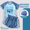 Roupa de banho infantil com tema de carros, Relâmpago McQueen, modelo novo para meninos plus size, conjunto de bermuda de natação de secagem rápida, tamanho extra grande