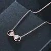 Collar Colgante Doble Corazón de Melocotón Transfronterizo Moda Creativa Cobre Chapado en Platino Microincrustado Circonita Cadena para Clavícula de Mujer