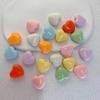 Pendientes de acrílico con forma de corazón, color sólido, macarrón, con brillo de caramelo, hechos a mano, accesorios de joyería DIY.