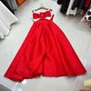 Vestido Princesa Exquisito Francês Estilo Europeu e Americano Nanyou com Alças, Laço, Sem Mangas Longo, Vestido Formal
