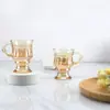 Taça de Champanhe Âmbar Francesa Taça de Vinho Tinto Vidro de Cristal Doméstico Relevo Retrô Lembrança Taça de Suco