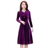 M ~ 5XL terciopelo dorado talla grande ropa de madre vestido ropa de mujer primavera, otoño e invierno ropa exterior falda base línea A venta al por mayor