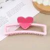 Série de Cores Dopamina~Grampo de Cabelo Cor Contrastante em Formato de Coração 13cm para Cabelos Grossos, Pinça de Cabelo para Penteados Updo na Parte de Trás da Cabeça, Presilha de Tubarão para Mulheres