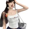 Camisola Estilo Chica Americana Sexy Estampada para Mujer Primavera Adelgazante Top Corto Adelgazante