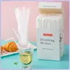 Pajitas Transparentes Desechables Empaquetadas Individualmente Pajitas Telescópicas Largas de Codo para Niños Pajitas de Plástico para Leche de Soya Leche para Uso Doméstico
