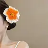 Pasador de Flor de Hibisco Colorido Degradado Estilo Vacaciones en la Playa para Mujeres, Pinza para el Cabello Accesorios para el Cabello con Atmósfera para Fotos de Viaje para Mujeres