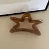 Grampo de Cabelo Estrela de Cinco Pontas Grande Bonito Prático Estilo Coreano Grampo Tubarão Estampa de Leopardo Estilo Preguiçoso Garra de Cabelo com Textura de Alta Qualidade