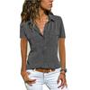 2026Ebay Aliexpress Wish Amazon Europeo y Americano Verano y Otoño Nuevas Camisas de Mujer con Solapa Camisas de Manga Corta para Mujer