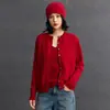 Chaqueta de punto holgada y elegante para mujer, nueva colección otoño/invierno 2025, de cachemir, cuello redondo y color liso.
