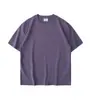 Camiseta de Manga Curta Gola Redonda Caída Pesada 240g Fio Duplo 26 Fios para Homens e Mulheres, Cor Sólida Oversized Manga Meia-Manga Camiseta Básica, Impressão Personalizável