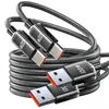 Cable de Datos Trenzado de Nylon Colorido Tipo 120W Carga Rápida Adecuado para Apple 16, Huawei, Honor, Samsung, Xiaomi Tablets