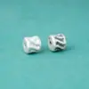 Cuentas Espaciadoras Torcidas Vintage de Plata Pura 999, Accesorios de Semillas de Maracuyá, Cuentas Espaciadoras para Manualidades Hechas a Mano, Accesorios para Pulseras