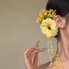 ¡Tan brillante como siempre! Super Hada Deseo Puro Atmósfera Amarilla Perla Muguete Borla Pin Lateral Accesorios para el Cabello Estilo Festivo Accesorios para el Cabello