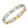 Bestseller transfronteiriço moda europeia e americana pulseira magnética completa removível cruzada liga ecológica com diamantes pulseira feminina ajustável