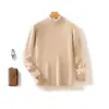 Nuevo Suéter de Lana Pura para Hombre Otoño/Invierno 2026, Cuello Alto Parcial, Corte Holgado, Suéter de Punto Grueso de Lana de Siete Puntos, Capa Base