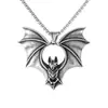 Colar Masculino Personalizado Pingente Morcego Retro Europeu e Americano Versátil Moda Tendência Corrente para Suéter de Aço Inoxidável Joias Transfronteiriças