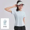 Camiseta deportiva para mujer, nuevo top de verano transfronterizo para yoga, ropa deportiva transpirable para fitness con espalda de malla, camiseta deportiva de manga corta