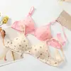 Venta Directa de Fábrica Comercio Exterior Transfronterizo Ropa Interior Femenina Estampada Delgada Hebilla de Dos Filas Sin Aros Sujetador Push-Up Cómodo