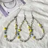 Colgante original de flor de limón de verano cadena para teléfono ins charm de cámara ccd fresco correa de muñeca para bolsa anti-pérdida con cuentas