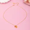 Pingente Cruz Dourado Rosa Vermelho de Luxo Leve com Broche Reto, Conjunto de Colar da Moda Versátil com Design Único