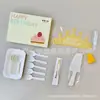Set de Tenedor Cuchillo Plato Desechables para Pastel Envío Envuelto en Película Caja de Regalo para Fiesta de Cumpleaños Juego de Cinco Piezas Vajilla para Mesa de Pastel