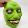 Nueva máscara transfronteriza para cosplay: Exorcista sonriente con ojos blancos, cara de fantasma graciosa, máscara de Halloween de demonio de terror