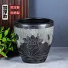 Maceta Cerámica Grande Elevada Tanque de Peces Método Antiguo Sala de Estar Balcón De Pie Tanque para Peces Dorados Patio Tanque de Agua Antiguo Maceta para Nenúfares Lotos