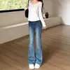 Jeans acampanados ajustados estilo coreano para mujer, nueva colección otoño 2026, azul vintage, de cintura alta, casual, adelgazantes, pantalones largos versátiles