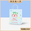 Bolsa de Papel Kraft Bolso de Mano Regalo de Comercio Exterior Bolsa de Cumpleaños Bolsa para Bebida de Té con Leche Café Para Llevar Embalaje Horneado Personalizado Ropa
