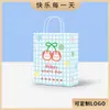 Bolsa de Papel para Empacar Marrón Bolso Lindo Estilo Ins Bolsa de Regalo para Exportación Cumpleaños de Niños Bolsa para Llevar Bebida de Café