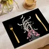 Set Fantasma de Amazon Mantel de Comedor Estilo Occidental Calavera de Terror Ambiente Mantel Decorativo de Comedor Lino Estampado Mantel con Aislamiento Térmico