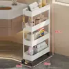 Estante de almacenamiento para baño, estante de almacenamiento para huecos detrás de la puerta, estante de almacenamiento ultradelgado, estante organizador multicapa para el baño, carrito pequeño