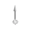 Aleación de Titanio G23 Zircón de Color 5A Cono Puntiagudo Espiral Zircón Aretes para Labio Accesorios Rosca Interna Aretes para Mujer Joyería