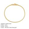 Pulsera de Cadena de Serpiente Redonda Coreana St.Delan Pulsera de Acero Inoxidable Chapado en Oro Joyería de Moda para Hombres y Mujeres Pulsera Fina Lote