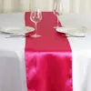 Camino de mesa de satén de seda con dobladillo de alta densidad, mantel de satén para decoración de bodas, camino de mesa estilo europeo de satén de seda dorado, venta al por mayor desde el fabricante