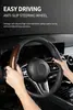 2 Peças Capa de Volante em Fibra de Carbono Marrom Brilhante, Segmentada de Encaixe Rápida Protetor de Pegada Envolvente para Volante Antiderrapante, Ajuste Universal Acessórios de Interior Automotivo para Carros SUVs Caminhões