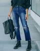 Ventas Directas de Fábrica Spot Comercio Exterior al por Mayor Jeans Rotos para Mujer Adelgazantes de Cintura Alta Pantalones Cigarrillo Pantalones Rectos