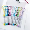 Hebilla cuadrada de cuentas DIY llavero creativo con pintura joyería colgante para mochila de mujer llavero simple ins venta al por mayor