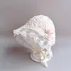 Bebê Chapéu Crianças Bebê Renda Tribunal Chapéu Meninas Pára-sol Chapéu Fetal Puro Algodão bonito Princesa Chapéu Batismo