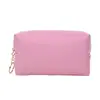 Bolsa de Maquillaje PU de Color Sólido Bolsa de Tocador Grande de Viaje Bolsa Cuadrada Portátil para Almacenamiento de Cosméticos