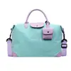 Bolsa de Viaje para Exteriores Transfronteriza Bolsa de Equipaje Bloques de Color Colorida Ultraligera Dopamina Gran Capacidad Deporte Fitness Almacenamiento Venta al por Mayor
