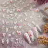 Redanco5D Embutido Ins Celebridade da Internet Desenho Animado Adesivos de Unha Malha Flor Laço Tridimensional Adesivos de Unha He1801