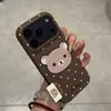 Oso con Lunares Blancos Adecuado para Funda de Teléfono Móvil Apple 17Pro 16Proma X Pegamento Suave 13P Cuero Sintético 12Pro Dibujos Animados