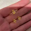 Pendientes Populares de Nicho Xiaohongshu de Gota de Agua con Diamantes Amarillos de Exquisito Diseño de Alta Gama, Anillo Versátil para Dedo Índice de Mujer, Disponible para Dropshipping