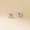 Brincos de Prata Esterlina S925 Nalan Exquisitos e Simples Estilo Ins Design de Nicho Concha Cheia de Diamantes M07116