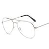Gafas de Marco Grande Estilo Influencer Europeo y Americano Moda Gafas de Sol Aviador Metálicas Retro 3026 Gafas Sin Graduación para Mujer Tendencia
